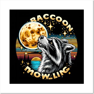 Raccoon Moon Howl Posters and Art